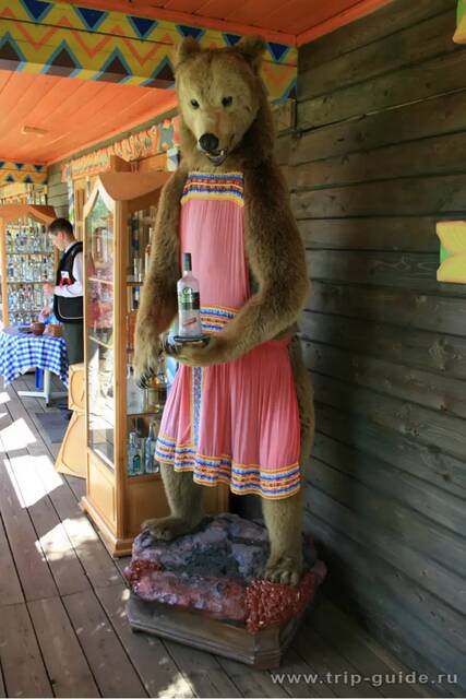 Мандроги, медведь в музее водки