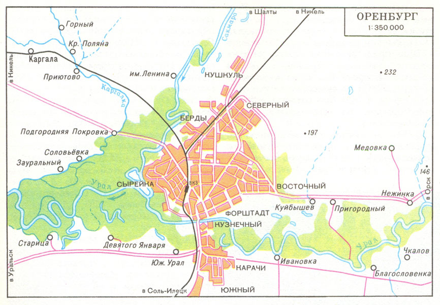 оренбург карта оренбурга и