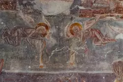 Ангелы с трубами — часть фрески «Страшный Суд» в соборе Рождества Богородицы