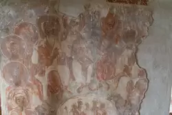 Достопримечательности Пскова: фреска «Сошествие Святого духа на апостолов» в Рождественском соборе Снетогорского монастыря