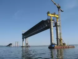 Строительство моста через Волгу в Ульяновске