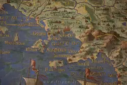 Неаполитанский залив, Неаполь, Капри, Искья, Сорренто на «Современной» карте Италии (16 век)