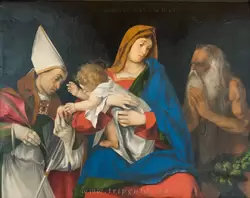 Лоренцо Лотто «Мадонна со св. епископом и св. Онуфрием», 1508