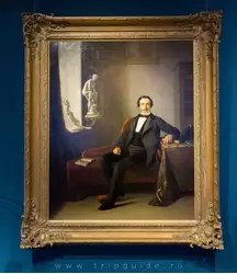 «Абрахам Виллет в 28 лет за учебой» Йохан Х. Шварце — портрет показывает Абрахама как молодого и амбициозного коллекционера, окруженного скульптурами и картинами. В 1853 он еще жил в доме родителей