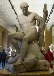 «Тесей и Минотавр» Антонио Канова, 1782 — греческий герой сидит верхом на поверженном Минотавре, которого он только что убил. Под его ногами нить, с помощью которой он выберется из лабиринта