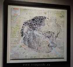 Портрет женщины на карте Парижа