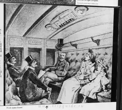 Так показывалась следующая станция в купе первого класса на линии District в 1890 г. Чтобы сменить табличку оператор тянул за шнур. Это было очень ненадёжно и пассажиры часто пропускали остановку