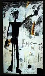 «Автопортрет» Жан-Мишель Баския (Jean-Michel Basquiat) — автор создавал произведения на основе карибского наследия и соединения афроамериканской и ацтекской культуры и современных героев