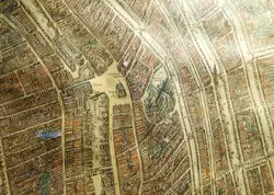 Площадь Дам и Новая церковь на карте Амстердама 1625 года