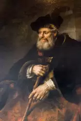Портрет старика с тростью над камином в музее Рембрандта