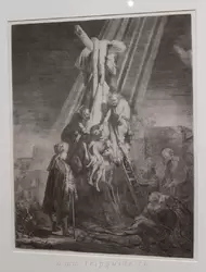 «Снятие с креста» предположительно Ян ван Влиет (Jan van Vliet), 1633 г. — офорт является копией картины Рембрандта