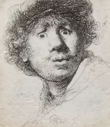 «Автопортрет с открытым ртом» Рембрандт ван Рейн, 1630 г.