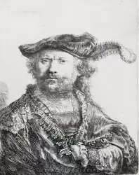«Автопортрет в шапке с пером» Рембрандт ван Рейн, 1638 г.