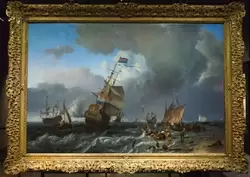 «Возвращение корабля «Голландия» в Ландсдип около Хайсдяйне 3 ноября 1665» Людольф Бакхёйзен (<span lang=en>Ludolf Bakhuizen</span>)