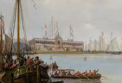 «Гонка на 6-ти вёсельных ялах на реке Эй около Амстердама 10 сентября 1846 года» Эри Плейсир (<span lang=nl>Ary Pleijsier</span>)