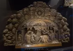 Гакаборт (закругленная часть кормовой оконечности корабля) с библейской сценой «Христос и грешница»