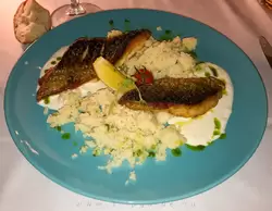 Пеленгас с кус-кусом в ресторане «Гранд Фиш Веранда» («Grand Fish Veranda») в Сочи