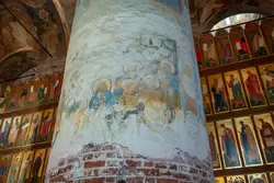 Фрески на колонне после реставрации, Макарьевский монастырь, Нижегородская область