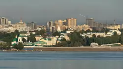 Панорама города Чебоксары с борта теплохода