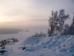 Вид с вершины зимнего Молодецкого кургана зимой