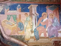 Ферапонтов монастырь, фрагмент фрески над порталом